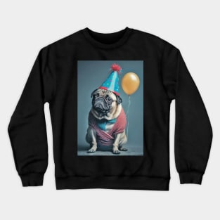 Pug Dog Birthday Card #6 Crewneck Sweatshirt